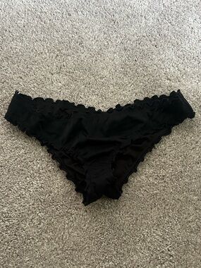Shade & Shore Black Ruffle Swim Bottoms